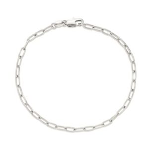 Amazon Essentials Sterling Silver Plated Paperclip Chain Bracelet 7.5", Sterling Silver