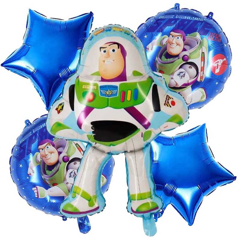 5 PCS LOVSONG - Toy Balloons Story Balloon Birthday Party Balloons Buzz Balloons Lightyear Balloon Woody Balloon (SHAPE-B)