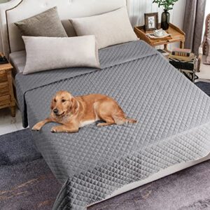 TAOCOCO Waterproof Couch Blanket Dog Bed Cover Couch Cover Pet Blanket for Couch Sofa Chaise Bed, Reversible Sectional Sofa Slipcovers Furniture Protector for Pets Kids (Light Gray, 52x82 Inches)