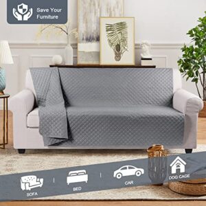 TAOCOCO Waterproof Couch Blanket Dog Bed Cover Couch Cover Pet Blanket for Couch Sofa Chaise Bed, Reversible Sectional Sofa Slipcovers Furniture Protector for Pets Kids (Light Gray, 52x82 Inches)