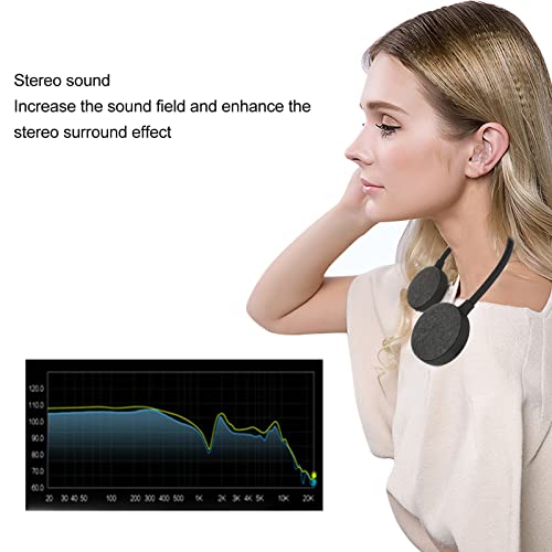 Diydeg Neckband Bluetooth Speaker, Portable HiFi Sound Stereo Neck Speaker Wireless Wearable Speaker with Microphone, Rechargeable Handsfree Wearable Speaker System for Home Sport Outdoor(Black)