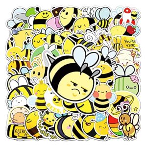 51 PCS Cute Bee Water Bottle Stickers for Kids Teens,Small Honeybee Vinyl Waterproof Stickers Decals for Laptop Bumper Skateboard Helmet,Cartoon Kawaii Bees Animal Stickers