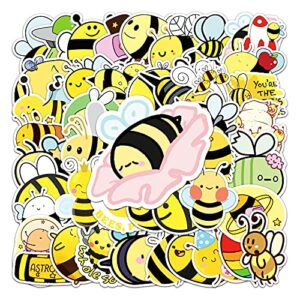 51 PCS Cute Bee Water Bottle Stickers for Kids Teens,Small Honeybee Vinyl Waterproof Stickers Decals for Laptop Bumper Skateboard Helmet,Cartoon Kawaii Bees Animal Stickers