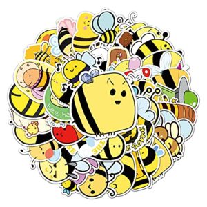 51 PCS Cute Bee Water Bottle Stickers for Kids Teens,Small Honeybee Vinyl Waterproof Stickers Decals for Laptop Bumper Skateboard Helmet,Cartoon Kawaii Bees Animal Stickers