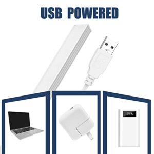 DWEPTU Under Cabinet Lighting Dimmable Under 12 Inch Cabinet Lights with USB Powered for Closet Light Bar Under Counter Lighting Work Tables Student Dormitory (Include AC Power Plug)