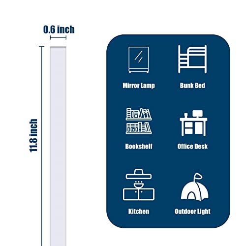 DWEPTU Under Cabinet Lighting Dimmable Under 12 Inch Cabinet Lights with USB Powered for Closet Light Bar Under Counter Lighting Work Tables Student Dormitory (Include AC Power Plug)