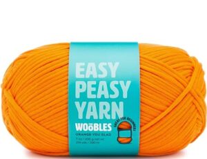 the woobles easy peasy yarn, crochet & knitting yarn for beginners with easy-to-see stitches - yarn for crocheting - worsted medium #4 yarn - cotton-nylon blend