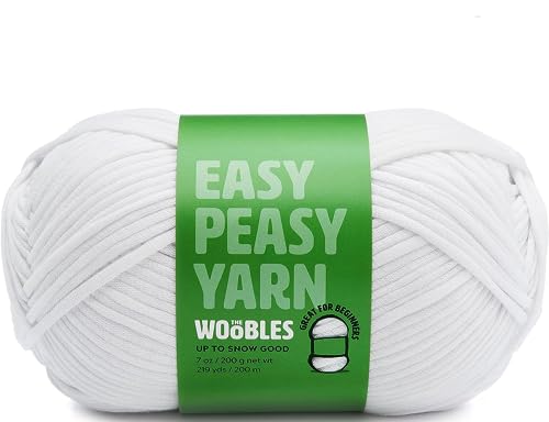 The Woobles Easy Peasy Yarn, Crochet & Knitting Yarn for Beginners with Easy-to-See Stitches - Yarn for Crocheting - Worsted Medium #4 Yarn - Cotton-Nylon Blend