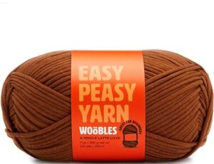 the woobles easy peasy yarn, crochet & knitting yarn for beginners with easy-to-see stitches - yarn for crocheting - worsted medium #4 yarn - cotton-nylon blend