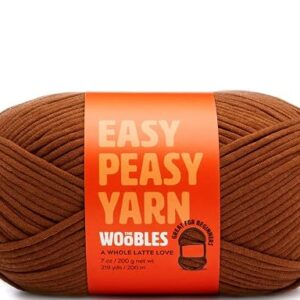 The Woobles Easy Peasy Yarn, Crochet & Knitting Yarn for Beginners with Easy-to-See Stitches - Yarn for Crocheting - Worsted Medium #4 Yarn - Cotton-Nylon Blend