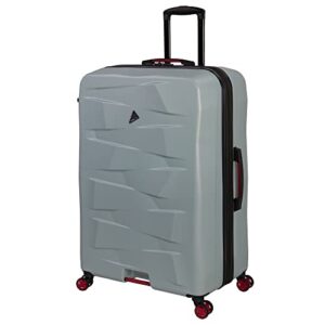 it luggage elevate 32" hardside checked 8 wheel expandable spinner, ice blue