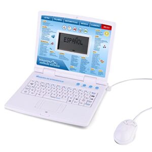 leshitian kids bilingual laptop spanish/english, 130 learning modes, laptop for kids ages 3+