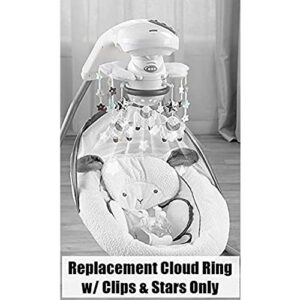 Replacement Parts for Fisher-Price My Little Lamb Platinum II Cradle 'n Swing - BGB34 ~ Replacement 1 Pair of Cloud Wings with Stars