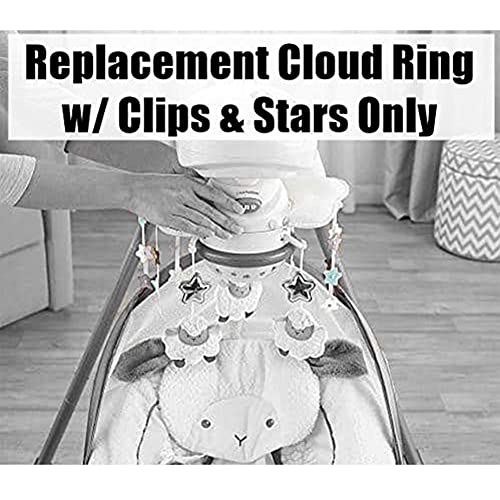 Replacement Parts for Fisher-Price My Little Lamb Platinum II Cradle 'n Swing - BGB34 ~ Replacement 1 Pair of Cloud Wings with Stars