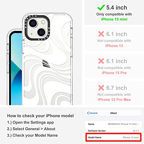 MOSNOVO Compatible with iPhone 13 Case, White Swirl [ Buffertech Impact ] Shockproof Protective Transparent TPU Bumper Clear Phone Case Cover Designed for iPhone 13 6.1"