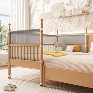 Bed Frame Wooden Bed, Solid Pine Stitching Bed with Headboard and Footboard Bedroom Furniture for Adults, Kids, Teens (Size : 150x80x40cm)