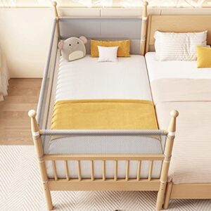 Bed Frame Wooden Bed, Solid Pine Stitching Bed with Headboard and Footboard Bedroom Furniture for Adults, Kids, Teens (Size : 150x80x40cm)