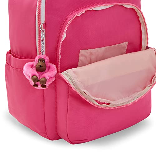 Kipling Women's Seoul 15" Laptop Backpack, Durable, Roomy with Padded Shoulder Straps, Fresh Pink C, One Size