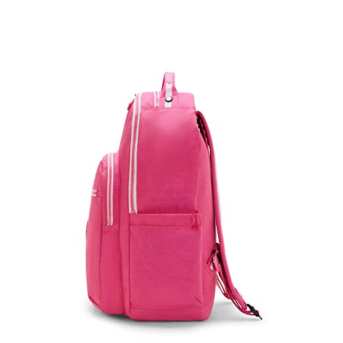 Kipling Women's Seoul 15" Laptop Backpack, Durable, Roomy with Padded Shoulder Straps, Fresh Pink C, One Size