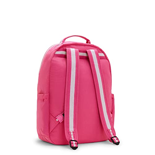 Kipling Women's Seoul 15" Laptop Backpack, Durable, Roomy with Padded Shoulder Straps, Fresh Pink C, One Size