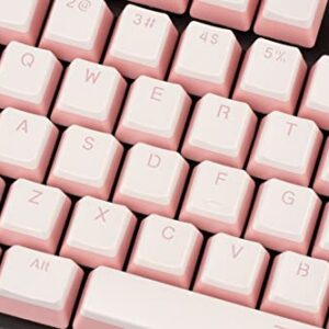 Pudding Keycap Set for Mechanical Keyboards, Set of 104 Keys, OEM Profile, English (US) Layout (Pink and White)