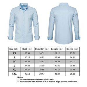 MUSE FATH Men's Camisas De Vestir para Hombres-Casual Long Sleeve Church Shirt-Button Up Wedding Dress Shirt-Navy Blue-XL