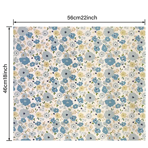 levylisa 8 Pieces 18" x 22"  (46cm x 56cm) Cotton 100% Floral Printed Sewing Supplies Fabric for Quilting Patchwork, DIY Craft, Scrapbooking Cloth