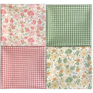 levylisa 8 Pieces 18" x 22"  (46cm x 56cm) Cotton 100% Floral Printed Sewing Supplies Fabric for Quilting Patchwork, DIY Craft, Scrapbooking Cloth