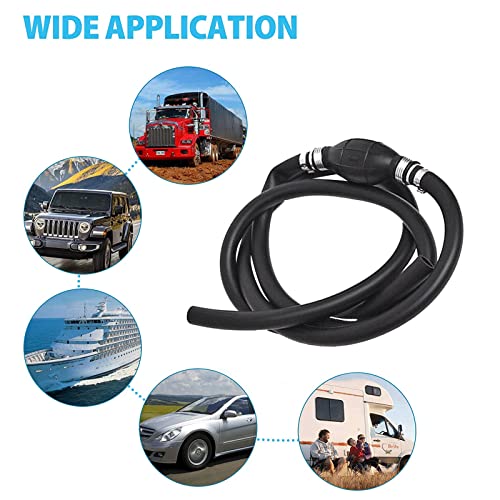 5/16 boat fuel line with primer bulb Fuel Line Assembly 5/16" 8mm Hose Line Universal Fuel Line with Primer Bulb Steel Hose Clamps for Marine Outboard Boat Motor RVs