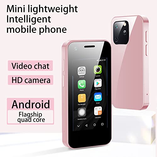 Hipipooo Super Small Mini Smartphone 3G Network 2.5 Inch Mini Phone 1GB+8GB Quad Core Dual SIM Android The World's Smallest Unlocked Kids 3D Glass Pocket Cellphone (Pink)