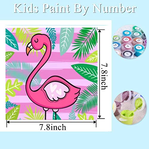 AOSGEDY 4 Pack Paint by Numbers for Kids, Easy Paint by Numbers for Beginner, Without Frame Paint by Numbers for Kids Ages 4-8, Acrylic Watercolor Paint Numbers Arts Perfect for Gift - 8x8 Inch