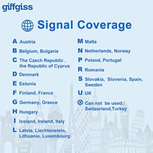 Giffgiss Europe Sim Prepaid Card 80GB in Spain 14GB Europe 400 Minutes 28 Days with Nano sim Card 4G Free Roaming Hot Spots Using in Spain,Itlay,UK and Other 30 European Countries