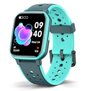 mgaolo kids smart watch for boys girls,games fitness tracker with hr sleep monitor,sport activity tracker with pedometer steps for fitbit calories counter,diy watch face touchscreen (green)