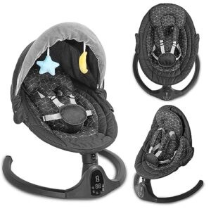 napei baby swings for infants,bluetooth baby bouncer,electric portable baby swing for newborn with 5 speed & music speaker,touch screen/remote control baby rocker with 5 point harness for 5-20 lb