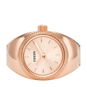 Fossil Women's Quartz Stainless Steel Two-Hand Watch Ring, Color: Rose Gold (Model: ES5247)