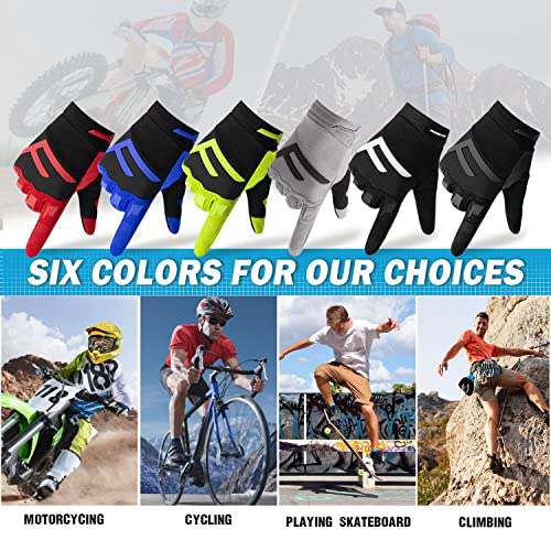 FIORETTO Mountain Bike Gloves for Men Women Motorcycle Cycling Gloves with 5MM SBR Pad Touch Screen Knuckle Protection Motocross Gloves for BMX ATV MTB Racing