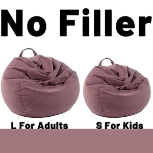 LPMOERA Stuffed Animal Storage Bean Bag Chair Cover (No Filler) for Kids and Adults.Pets Dogs/Cats Lazy Beds.Soft Premium Corduroy Stuffable Bean Bag for Organizing Children Plush Toys or Memory Foam