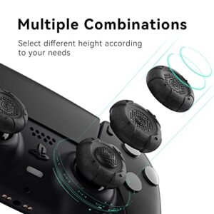 GeekShare Thumb Grip Caps for Playstation 5 Controller, Thumbsticks Cover Set Compatible with Switch Pro Controller and PS4 PS5 Controller, 3 Pairs / 6 Pcs (Black)