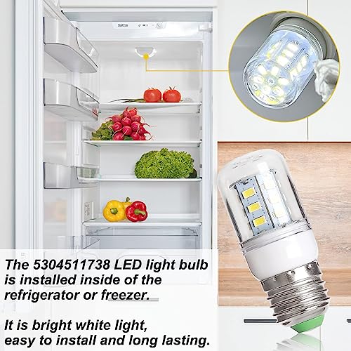 5304511738 LED Refrigerator Light Bulb for Frigidaire Crosley Ken More Refrigerator, 3.5W KEI D34L Refrigerator Bulb Replace PS12364857 AP6278388 (85V-265V White Light) - 2 Pack