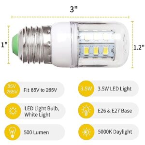 5304511738 LED Refrigerator Light Bulb for Frigidaire Crosley Ken More Refrigerator, 3.5W KEI D34L Refrigerator Bulb Replace PS12364857 AP6278388 (85V-265V White Light) - 2 Pack