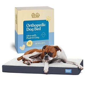 orthopedic large dog bed - ultra comfortable dog bed for large dogs small, medium, large and extra-large dogs/cats with sherpa top - breathable pet bed - egg foam sofa bed - removable washable cover.