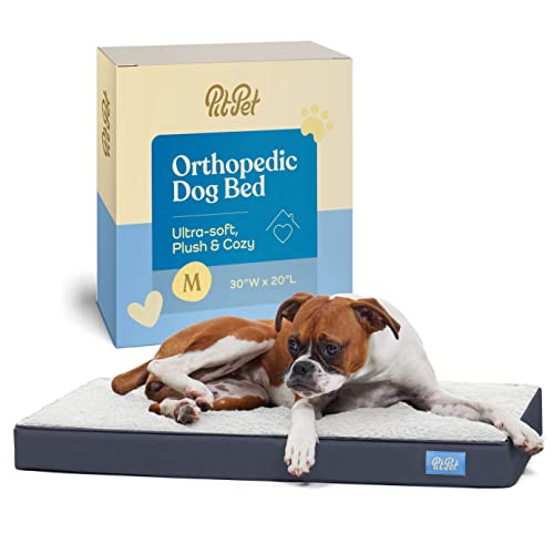 Orthopedic Large Dog Bed - Ultra Comfortable Dog Bed for Large Dogs Small, Medium, Large and Extra-Large Dogs/Cats with Sherpa top - Breathable Pet Bed - Egg Foam Sofa Bed - Removable Washable Cover.