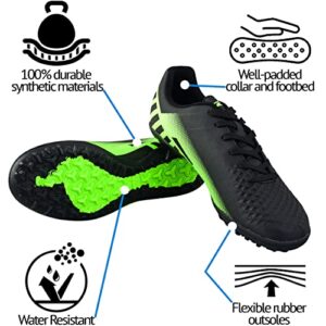 Vizari Santos Adult Men Women Turf Soccer Shoes for Indoor and Outdoor Artificial Turf Surfaces (Black Green, us_Footwear_Size_System, Adult, Men, Numeric, Medium, Numeric_8_Point_5)