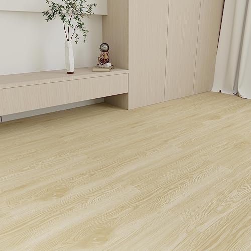 Mysflosy Peel and Stick Floor Tiles, Self-Adhesive Luxury Vinyl Flooring Plank,6x36inch 36pack 54 Sq.Ft, Waterproof DIY Deep Wood Grain Planks Easy to Install for Kitchen, Living Room, Light Brown