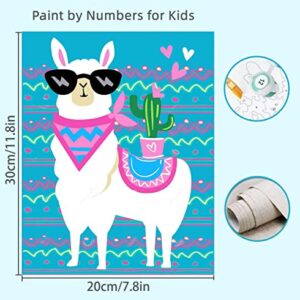 LWZAYS 4 Pack Paint by Numbers for Kids,8X12Inch Animals Color by Numbers for Kids DIY Beginners Easy Acrylic Watercolor Oil Painting Arts & Crafts Toys Gift for Wall Decor(White Edge 2inch)