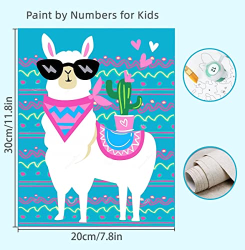 LWZAYS 4 Pack Paint by Numbers for Kids,8X12Inch Animals Color by Numbers for Kids DIY Beginners Easy Acrylic Watercolor Oil Painting Arts & Crafts Toys Gift for Wall Decor(White Edge 2inch)