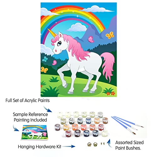 LWZAYS 4 Pack Paint by Numbers for Kids,8X12Inch Animals Color by Numbers for Kids DIY Beginners Easy Acrylic Watercolor Oil Painting Arts & Crafts Toys Gift for Wall Decor(White Edge 2inch)