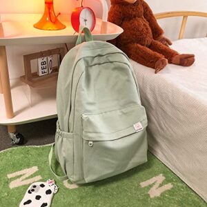 Eagerrich Aesthetic Backpack Cute Kawaii Backpack School Supplies Laptop Bag for Teens Girls Women Students Solid Color