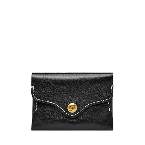 Fossil Women's Heritage Leather Wallet Card Case, Black (Model: SL8230001)