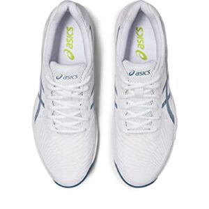 ASICS Men's Gel-Game 9 Tennis Shoes, 10.5, White/Steel Blue